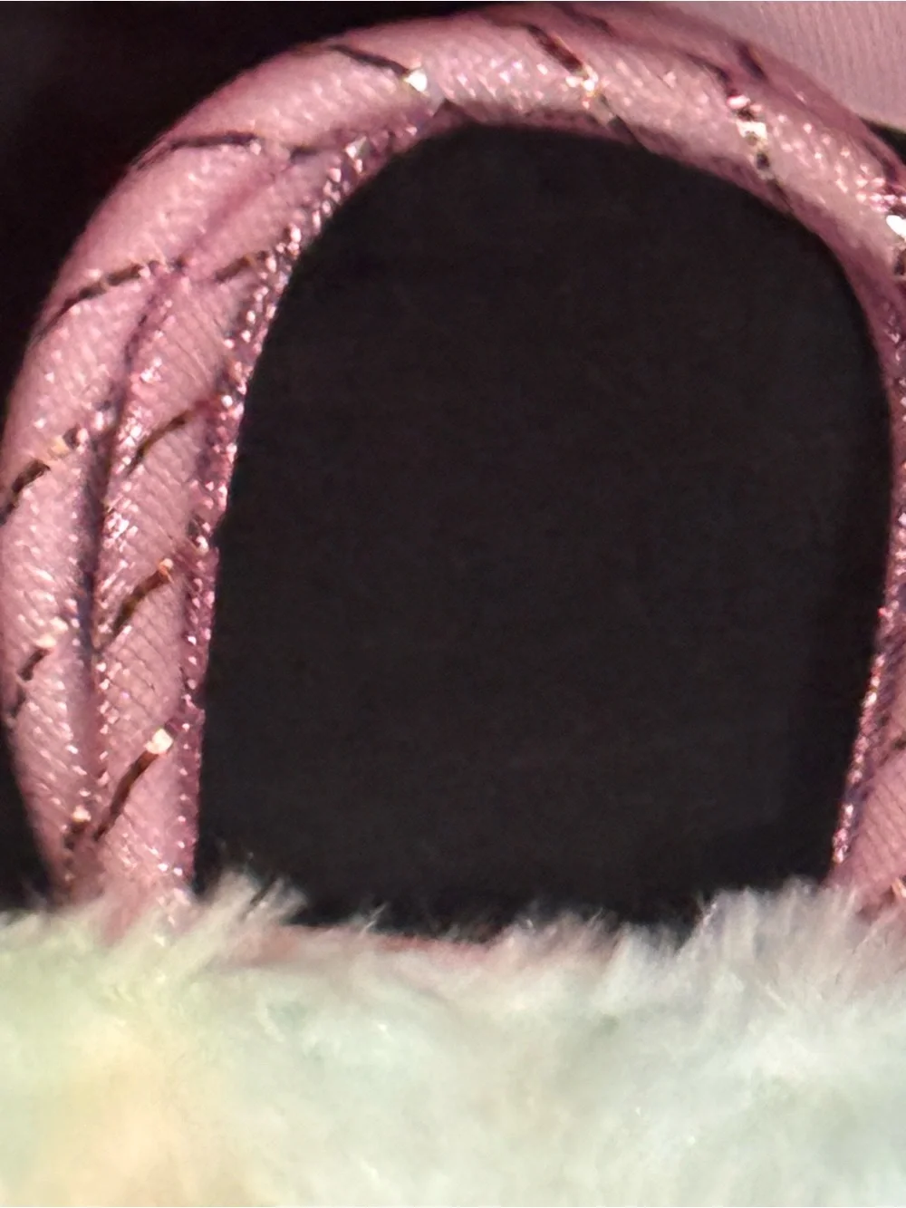 Hello Kitty- Sanrio- Mini Plush Rainbow lUnicorn Crossbody/Purse with Faux Fur
